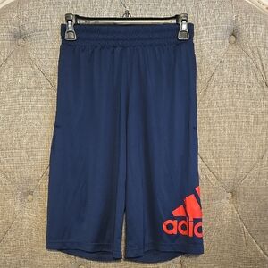 Adult Small Adidas Blue Shorts with Red Logo